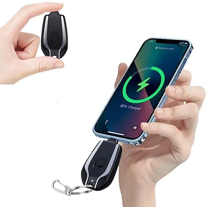 Emergency Keychain Charger, Mini Power Emergency Pod, Key Ring Cell Phone Charger, Ultra Compact External Fast Charging USB Type C Power Battery Pack Emergency Keychain Charger, Mini Power Emergency Pod, Key Ring Cell Phone Charger, Ultra Compact External Fast Charging USB Type C Power Battery Pack